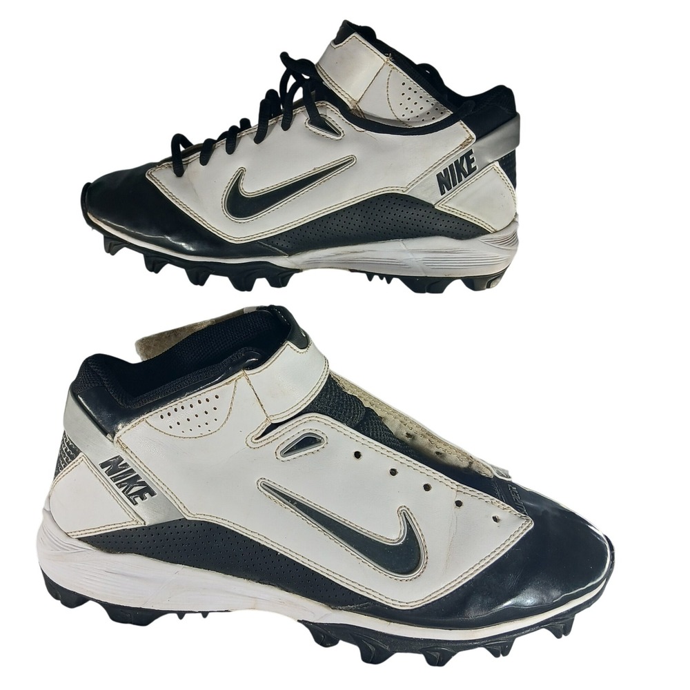 Nike Super Bad‎ Football Cleats Youth Size 6.5 Black White Mid Top